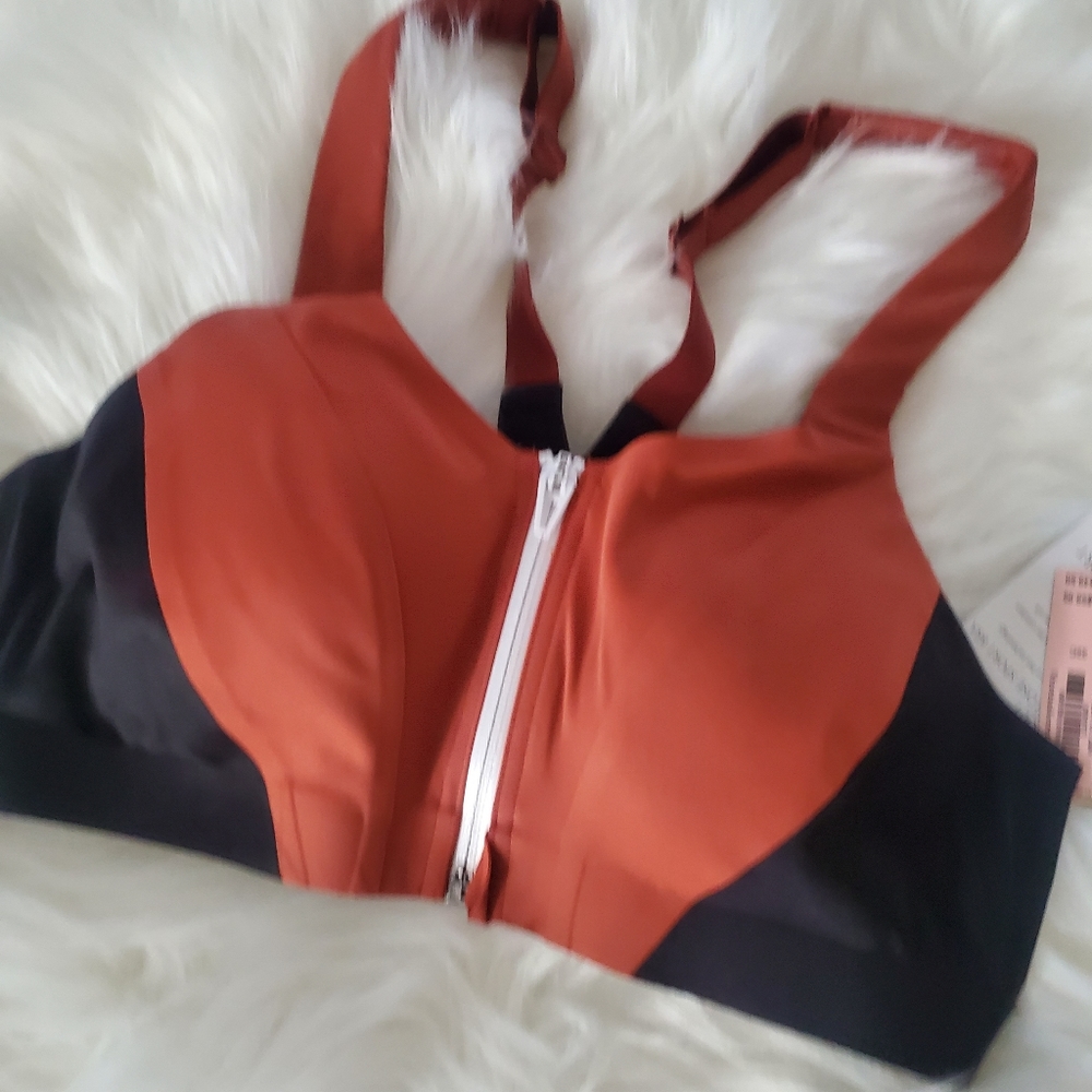 Victoria's Secret Knockout Sports Bra Black and Copper/Brown